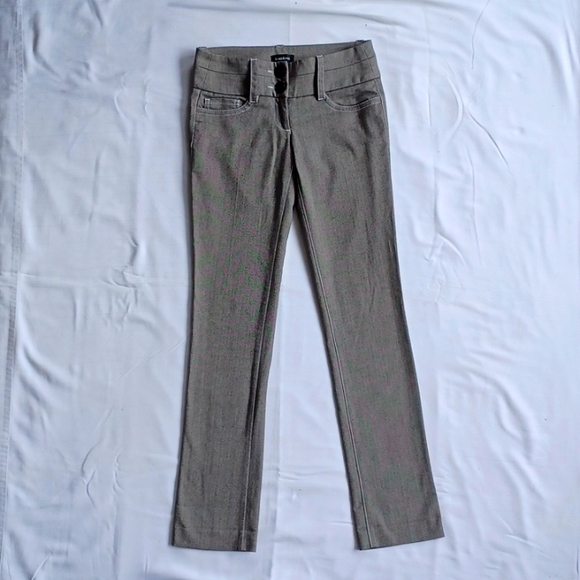 Bebe Low Rise Herringbone "Semi Sweet Chocolate" Casual Dress Pant- Sz 2 - Picture 2 of 9
